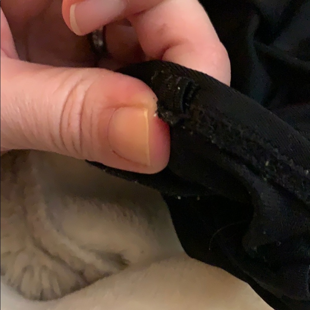 Black one piece bathing suit with skirting - Picture 4 of 5